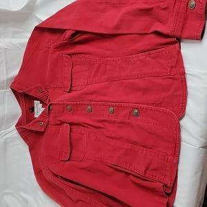 Red Live A Little Button Down Denim Size XL